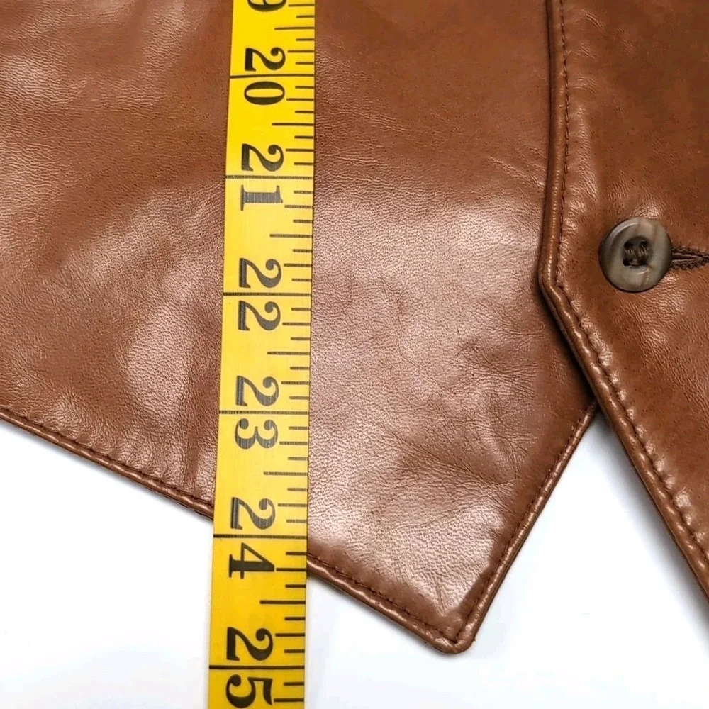 Vtg Remy Leather Fashions Leather Vest Mens 42 Cognac Brown Western‎ USA